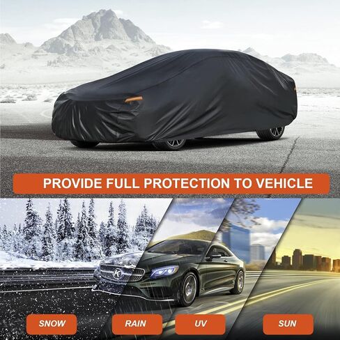 Kayme 7 Layers Car Cover Custom Fit for Chevrolet Chevy Camaro (2010-2024) Waterproof All Weather for Automobiles, Outdoor Full Cover Rain Sun UV Protection.Black in Saudi Arabia