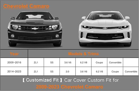 Kayme 7 Layers Car Cover Custom Fit for Chevrolet Chevy Camaro (2010-2024) Waterproof All Weather for Automobiles, Outdoor Full Cover Rain Sun UV Protection.Black in Saudi Arabia