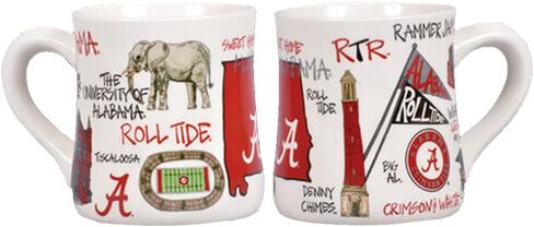 Magnolia Lane NCAA University of Alabama Crimson Tide Icon Ceramic Mug, One Size in Saudi Arabia