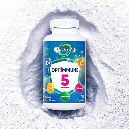 Optimmune-5 Multivitamin Supplement for Men and Women with Vitamin C, D3, Quercetin, Echinacea & Zinc - Made in USA in Saudi Arabia