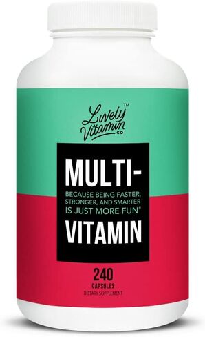 LIVELY VITAMIN CO. Multivitamin - 37 Vitamins Minerals and Extracts - Energy - Memory - Immune Function - Heart- Brain - Focus - Mood - Antioxidants - Dairy Gluten Soy Free - 60 Vegetarian Capsules in Saudi Arabia