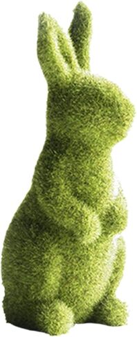 ديكورات زخرفية لهدايا أرنب عيد الفصح، منحوتة متدفقة باللون الأخضر الطحلب، ديكورات احتفالات التجمعات العائلية في فناء الحديقة (قطعتان صغيرتان واقفتان+جلوس) in Kuwait