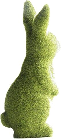 ديكورات زخرفية لهدايا أرنب عيد الفصح، منحوتة متدفقة باللون الأخضر الطحلب، ديكورات احتفالات التجمعات العائلية في فناء الحديقة (قطعتان صغيرتان واقفتان+جلوس) in Kuwait