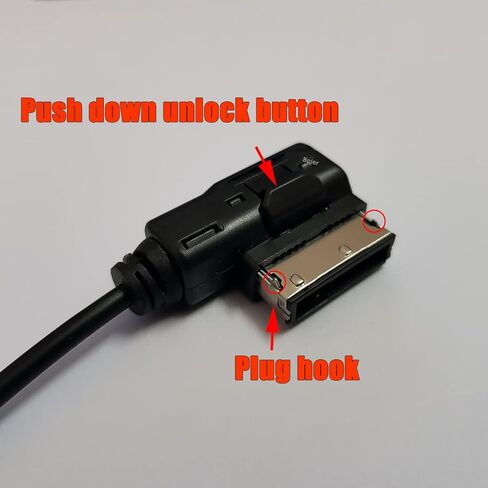 Bojer AMI MDI MMI إلى AUX 3.5 كابل الصوت الموسيقى واجهة محول MP3 الموسيقى جاك متوافق مع أودي A3 A4 A5 A6 A8 Q5 Q7 R8 TT VW نوع C الإضاءة شحن نظام 3G 6.6ft in Kuwait