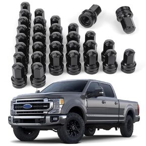 32 قطعة M14x1.5 صواميل عروة من الكروم بتصميم قطعة واحدة لـ 2017-2023 Ford F250 F350 Super Duty HCPZ-1012-B HCPZ-1012-A (كروم)