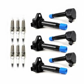 Set of 6 UF603 Ignition Coils Pack & Iridium Spark Plugs Compatible with Honda Accord 2008-2012/Odyssey 2008-2017, for Acura RL/TL/TSX 2009-2014 3.5L 3.7L V6 Replace#GN10426 5C1681 IC693