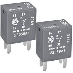 Relay 13502752 (Set of 2), 12VDC 30A 4 Pins Multi-Purpose OEM Relay Compatible for GM Chevy Cadillac Seville SLS SRX CTS ATS