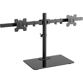 WALI Quad Monitor Stand, Height Adjustable Free-Standing Monitor Desk Mount, fits 4 Computer Screens up to 27 Inch, Holds up to 22lbs per Screen (GMF004)
