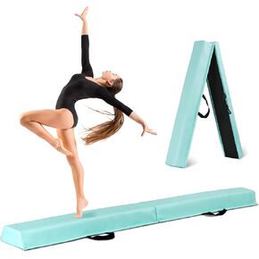 Oteymart 6FT/9FT Balance Beam Folding Gymnastics Beam Extra Firm Foam Anti-Slip Bottom Equipment for Floor Home Training, Kids, Adults