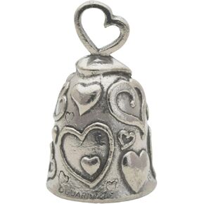 Guardian Bell Heart Good Luck Bell w/Keyring & Black Velvet Gift Bag | Motorcycle Bell | Lead-Free Pewter | Good Luck Gift to Friends & Family | Bike Bell | Made in USA