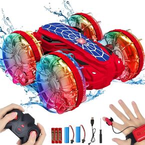 Gesture Sensing RC Stunt Car Toys for Boys Aged 6-12 Birthday Gifts, 2.4Ghz Hand Remote Control Twist Cars 4WD, 360°Rotation Off Road Car with Spray - Presents for Kids 6 7 8 9 10 11+ Years Old