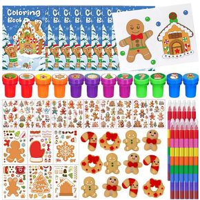 72 Pieces Winter Frozen Party Favors Winter Arctic Animals Coloring Books Squishy Gift Stacking Crayons Tattoo DIY Sticker Stampers Class Reward Prizes Pinata Filler for Christmas Holiday Winter Party