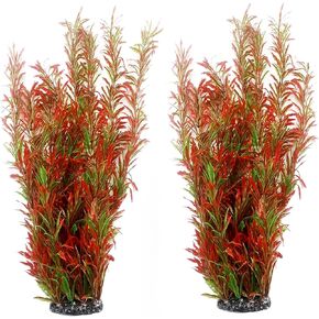 kathson Aquarium Plants Plastic Realistic Tall Fish Tank Plant Decorations Seaweed Fish Tank Decor Artificial Plants Ornament for Aquarium Extra Large 21.7 Inches (Green,2 PCS)