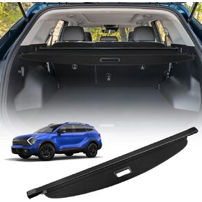 for 2021-2024 Kia Sportage Cargo Cover - Tesmirror Rear Cargo Cover Privacy Retractable Rear Storage Cargo Cover Security Shield Shade for 2021 2022 2023 2024 kia sportage Accessories