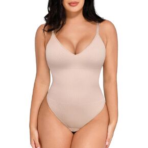 Popilush Shapewear Bodysuit Tummy Control Seamless Body Suit Sculping Snatched Waist Body Shaper Trendy Going Out Tops