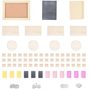 77pcs Longer Laser Engraving Material Kit DIY Material Package for Custom Business Card Metal Plywood Pet ID Keychain