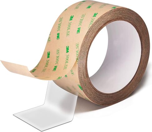 300LSE Thin Double Sided Tape,1" x36FT,Heavy Duty Adhesive Tape Roll,Heat Resistant,Waterproof,Clear,for Car Décor,Carpet,Arts and Crafts,Stick Poster,Fabric,Electronic (Indoor and Outdoor) in Saudi Arabia