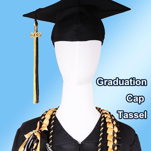 Single Color Graduation Cap Tassel with 2025 Gold Year Charm, 9 Inch Long in Kuwait