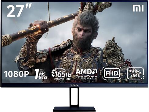 Xiaomi Gaming Monitor 27in 165Hz 1ms GTG 1920*1080 Fast IPS HDR10 FreeSync Premium Professional Calibration 99% sRGB 178° Wide Angle Tilt Adjustment TUV Low Blue Light Computer Screen Desktop Monitor in Saudi Arabia