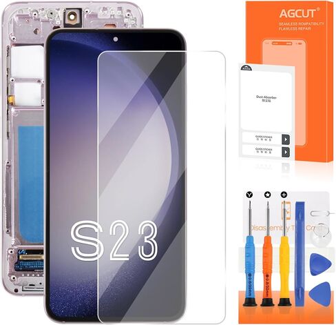 استبدال شاشة Samsung Galaxy S23 الأصلية لشاشة Samsung S23 LCD SM-S911B SM-S911E SM-S911U LCD محول الأرقام التي تعمل باللمس (دعم بصمة الإصبع) (أسود مع إطار) in Saudi Arabia