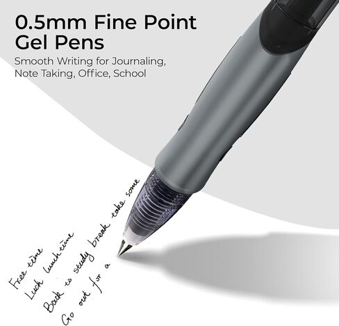 M&G 30 Pcs Gel Pens, 0.5mm Black Ink Gel Pen Fine Point Pens, Retractable Gel Ink Rollerball Pens, Quick Dry Gel Ink Pens with Large Capacity Ink Smooth Writing for Office School Women Men (Modern) in Kuwait