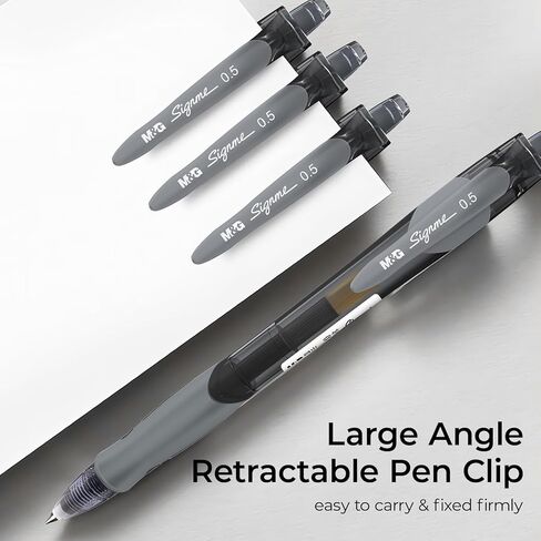 M&G 30 Pcs Gel Pens, 0.5mm Black Ink Gel Pen Fine Point Pens, Retractable Gel Ink Rollerball Pens, Quick Dry Gel Ink Pens with Large Capacity Ink Smooth Writing for Office School Women Men (Modern) in Kuwait