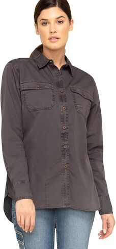 Ariat Female Rebar Washed Twill Work Shirt Khaki X-Small in Saudi Arabia