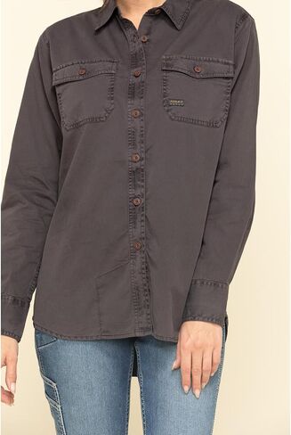 Ariat Female Rebar Washed Twill Work Shirt Khaki X-Small in Saudi Arabia