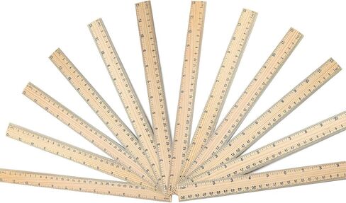 3 Pack Wooden Ruler 12 inch 8 inch and 6 inch Wooden Ruler Kit with Conversion Table Metric Straight Edge Linear Measurement Ruler,Wood Ruler for School, Classroom, Home, and Office in Saudi Arabia