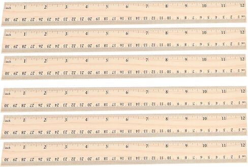 3 Pack Wooden Ruler 12 inch 8 inch and 6 inch Wooden Ruler Kit with Conversion Table Metric Straight Edge Linear Measurement Ruler,Wood Ruler for School, Classroom, Home, and Office in Saudi Arabia