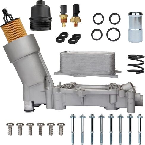 MITZONE 926-876 926-959 Aluminum Oil Cooler Filter Housing Assembly Compatible with 2011-2022 Chrysler Dodge Grand Cherokee Ram 1500 2014-2022 Ram ProMaster 1500 2500 3500 3500 3.6L V6 in Saudi Arabia