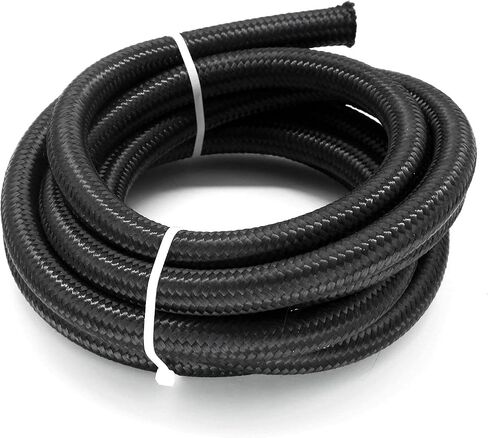 8AN 1/2 "خط الوقود خرطوم 16FT خراطيم النفط العالمية النايلون مضفر الفولاذ المقاوم للصدأ خرطوم تبريد نقل الضغط العالي للنفط والغاز والوقود والهيدروليكي (أسود) in Saudi Arabia