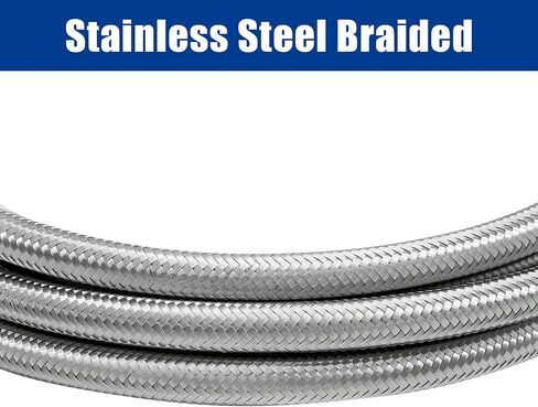 8AN 1/2 "خط الوقود خرطوم 16FT خراطيم النفط العالمية النايلون مضفر الفولاذ المقاوم للصدأ خرطوم تبريد نقل الضغط العالي للنفط والغاز والوقود والهيدروليكي (أسود) in Saudi Arabia