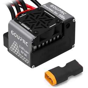GOUPRC 60A Brushless RC ESC 2-3S Waterproof Electric Speed Controller for 1/10 Scale Accessories RC Truck Off-Road Car（Green） (60A Brushless)
