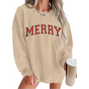 UNIQUEONE Christmas Sweatshirts for Women Oversized Christmas Tree Sweatshirt Merry Christmas Sweater Xmas Pullover Top