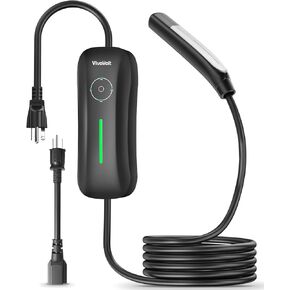 Level 1/2 Charger for Tesla,8/10/13/16A Current Adjustable with 16.4ft Charging Cord, NEMA6-20 Plug with NEMA5-15 Adapter,Portable Charger for Tesla Model 3/Y/X/S (40A 20ft)
