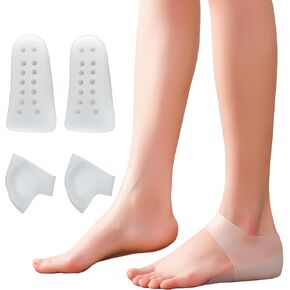 Height Heel Cups Heel Pads Cushion Increase Heels Shoe Insert Gel Heel Invisible Height Elevators Insole Arch Support Heel Protectors Heel Support 2.5CM