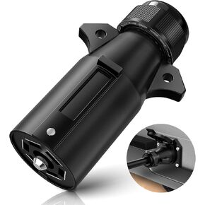 7 Way Flat Blade Connector to 4/5Way Trailer Adapter, 7 Pin to 12V Cigarette Lighter, LED Circuit Tester, Power Socket Plug Converter for Truck RV Boat