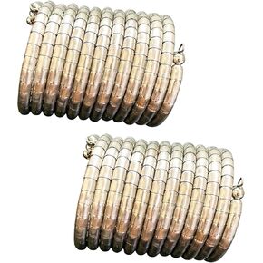 Trendy Gold Silver Bangle Bracelets Women Multi Layer Stackable Beaded Wrap Cuff Hippie Bracelets Boho Jewelry Women/Spiral Bangle (12/6 Row) Golden Silver Kada/Chudha Bracelet for Women Indian Oxidised Jewelry One Size Bangles Gifts for Her