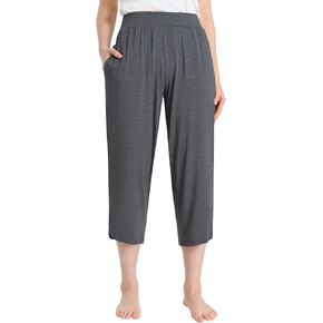 Latuza Women's Bamboo Viscose Capri Pajama Pants Curved Hem Lounge Capris