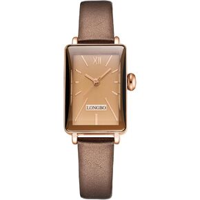 ساعات صغيرة مربعة كلاسيكية للنساء، ساعة يد نسائية بحزام جلدي من حجر الكوارتز، ساعات يد نسائية مربعة أنيقة مقاومة للماء in Kuwait