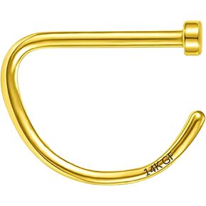 14k Gold Filled Tiny Nose Ring Hoop for Women and Men, 20G 8mm Septum Rings Piercing Jewelry