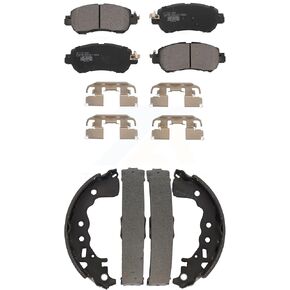 Transit Auto Front Rear Ceramic Brake Pads And Drum Shoes Kit Replacement For 2014-2019 Ford Fiesta ST KTN-100241