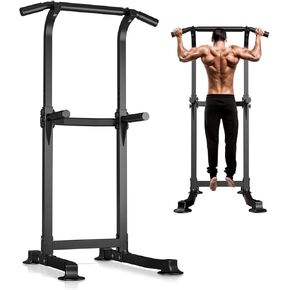 Wesfital Pull Up Bar Dip Bar Power Tower Workout Dip Station Height Adjustable Strength Training Equipment for Home Gym Equipment 330LBS Weight Capacity