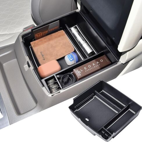 TACORBO Center Console Organizer Compatible with Kia Carnival 2024 2023 2022 Accessories Insert Tray, KA4 MPV Armrest Secondary Storage Box, Black Trim in Kuwait