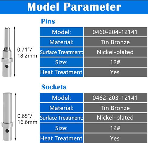 30 Pairs Deutsch Pins Contact Size 16, DT Connector/Terminal Kit, 30PCS 0460-215-16141 Male Pins and 30PCS 0462-209-16141 Female Sockets for 14-20 AWG Wire Gauge Q-O-064-MF in Saudi Arabia