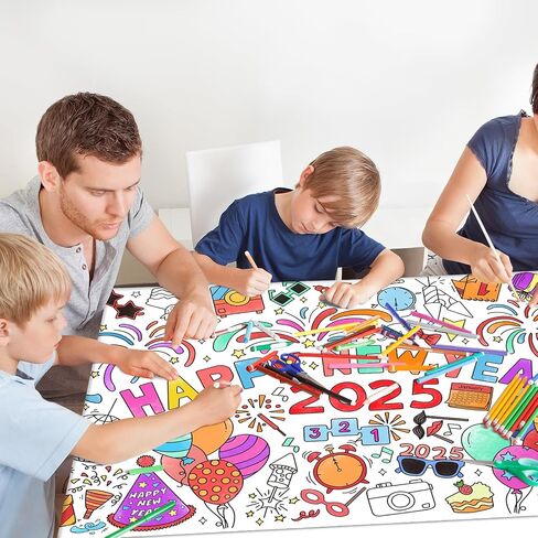 World Map Giant Coloring Poster - 31.5X 72 Inches - Versatile Classroom Wall Décor & Birthday Activity - Perfect as World Map Poster or Table Cover for School Parties and Special Events in Kuwait