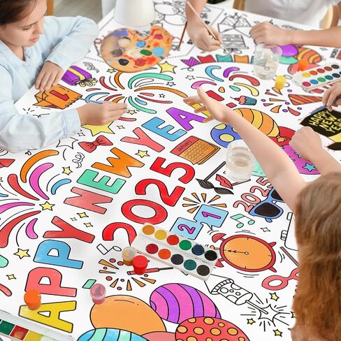 World Map Giant Coloring Poster - 31.5X 72 Inches - Versatile Classroom Wall Décor & Birthday Activity - Perfect as World Map Poster or Table Cover for School Parties and Special Events in Kuwait