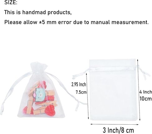 Tendwarm 100 قطعة 3x4 بوصة أكياس الأورجانزا الشفافة لحفلات الزفاف لصالح الحقائب مع الرباط حقائب للهدايا عيد الميلاد in Saudi Arabia