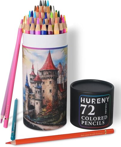 Hureny Colored Pencils for Adult Coloring, 72 Colors Drawing Pencils with Soft Oil-Based Cores, Professional Art Supplies for Artists, Vibrant Color Pencil Set In Zipper Case for Teens. in Kuwait